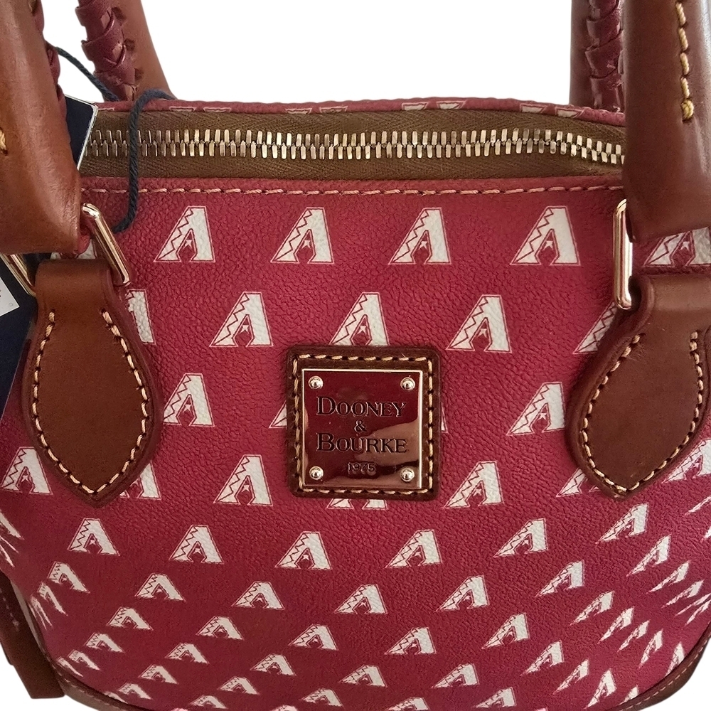 NWT Dooney & Bourke Red Arizona Diamondbacks Zip Zip Satchel Bag - Picture 2 of 3